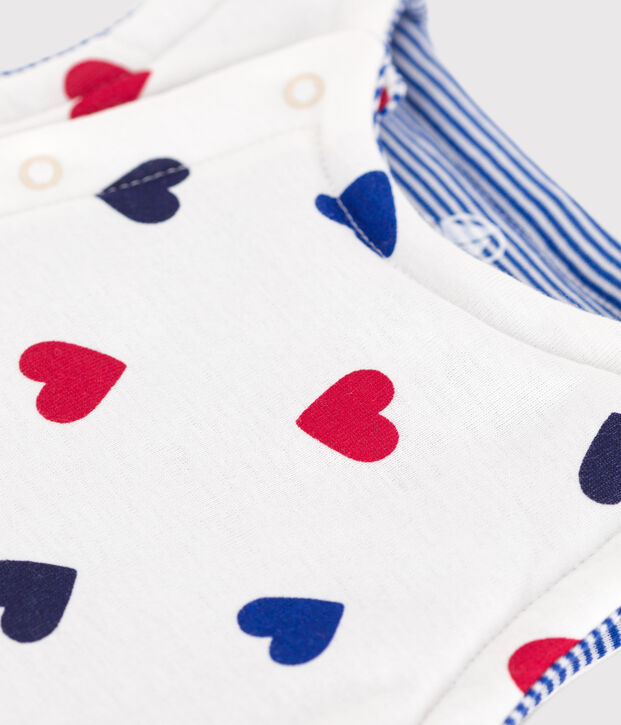 GILET SANS MANCHE REVERSIBLE EN COTON B&Eacute;B&Eacute; blanc/multicouleur