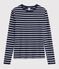 T-shirt iconique col rond Femme bleu SMOKING/blanc MARSHMALLOW