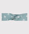 Bandeau enfant fille en popeline imprimé fleuri bleu PAUL/blanc MARSHMALLOW