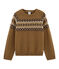 Pull enfant garçon marron BRINDILLE/blanc MULTICO