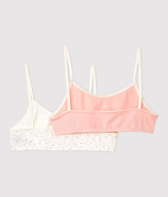 Lot de 2 brassières imprimé paillettes fille en coton biologique et élasthanne variante 1