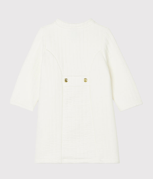 Manteau b&eacute;b&eacute; fille en tubique matelass&eacute; blanc