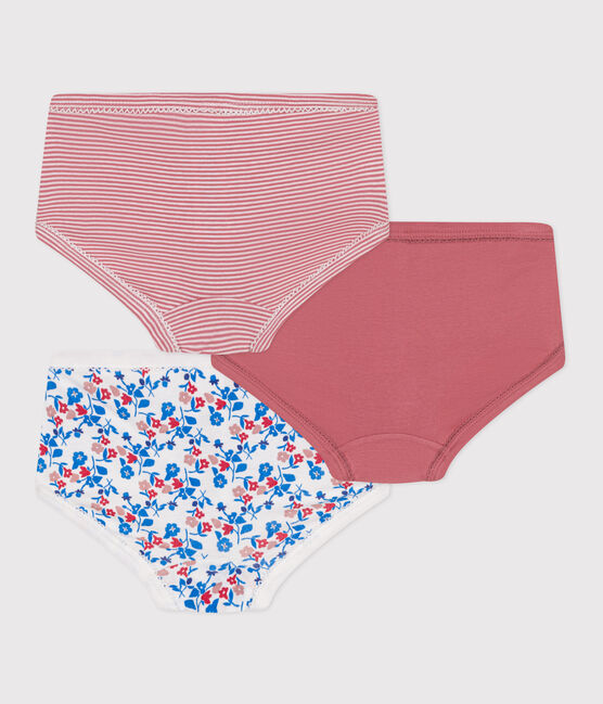 Lot de 3 culottes enfant en coton taille haute fleuries variante 1