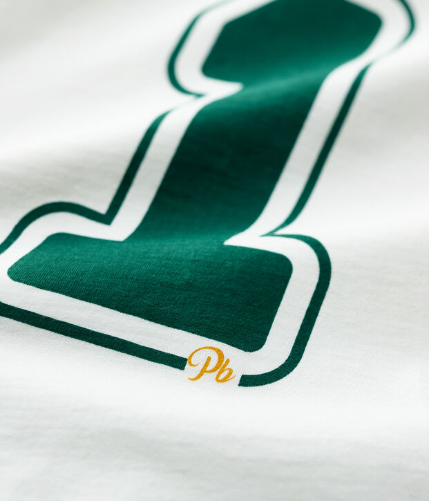 Tee-shirt manches longues en coton enfant gar&ccedil;on blanc