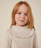 Tee-shirt manches longues en côte enfant fille beige MONTELIMAR CHINE