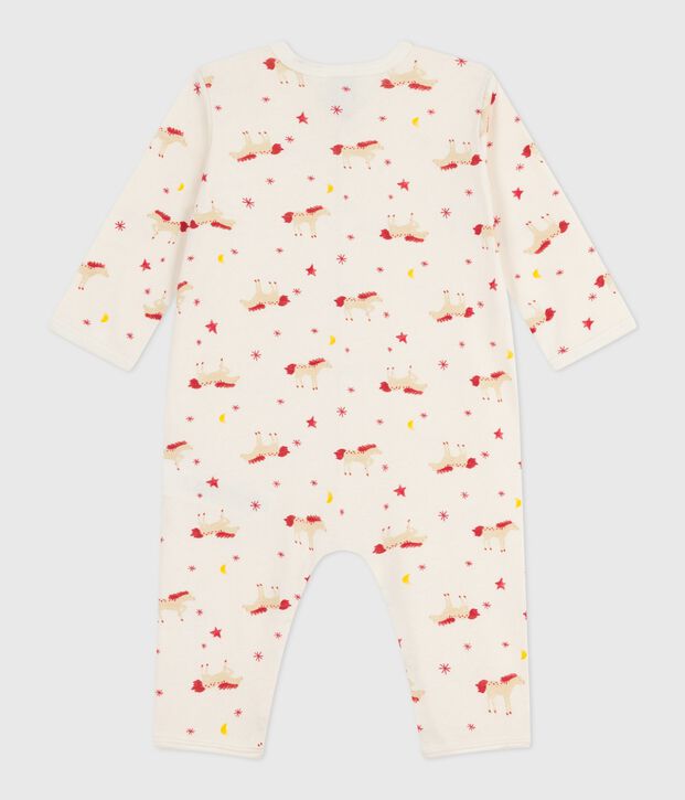 Pyjama b&eacute;b&eacute; en coton sans pieds imprim&eacute; cheval &eacute;cru/multicouleur
