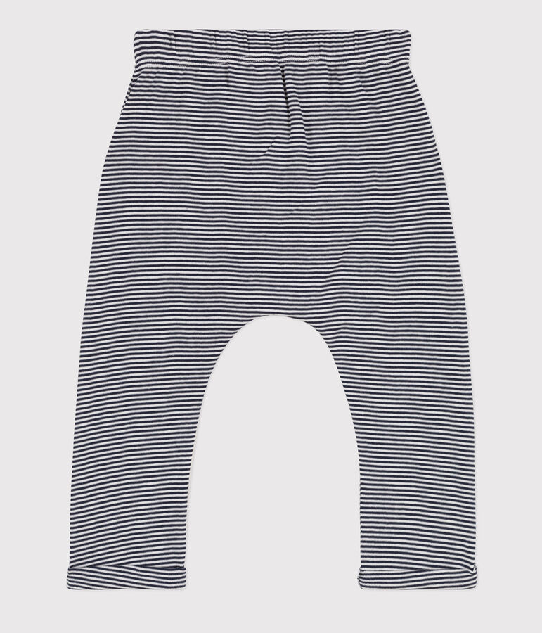 Pantalon en coton bio b&eacute;b&eacute; bleu SMOKING/blanc MARSHMALLOW