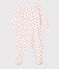 Bodyjama bébé fille en tubique blanc MARSHMALLOW/rose GROSEILLER