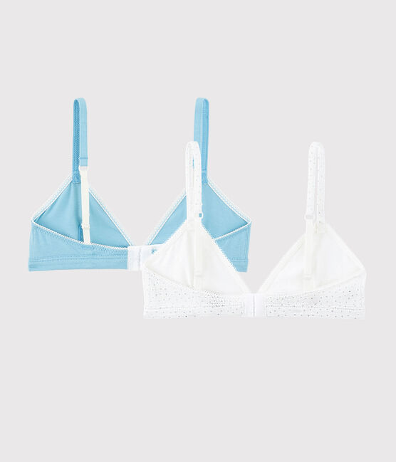Lot de 2 soutiens-gorge pois argent fille en coton biologique et elasthanne variante 1