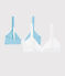 Lot de 2 soutiens-gorge pois argent fille en coton biologique et elasthanne variante 1