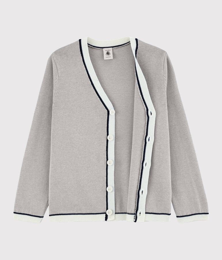 Cardigan en coton jersey enfant gar&ccedil;on gris