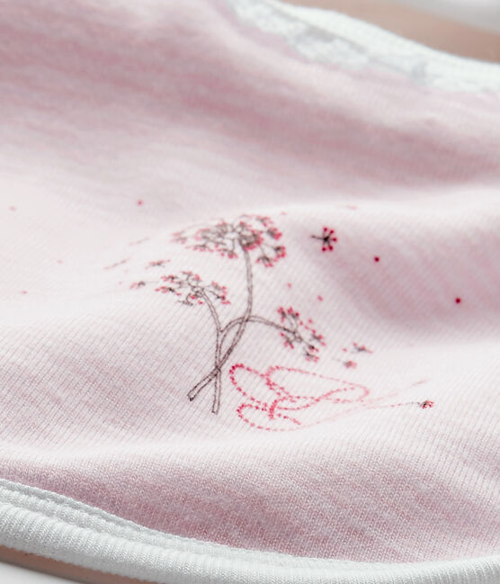 Bavoir bébé fille doublé rose VIENNE/blanc ECUME