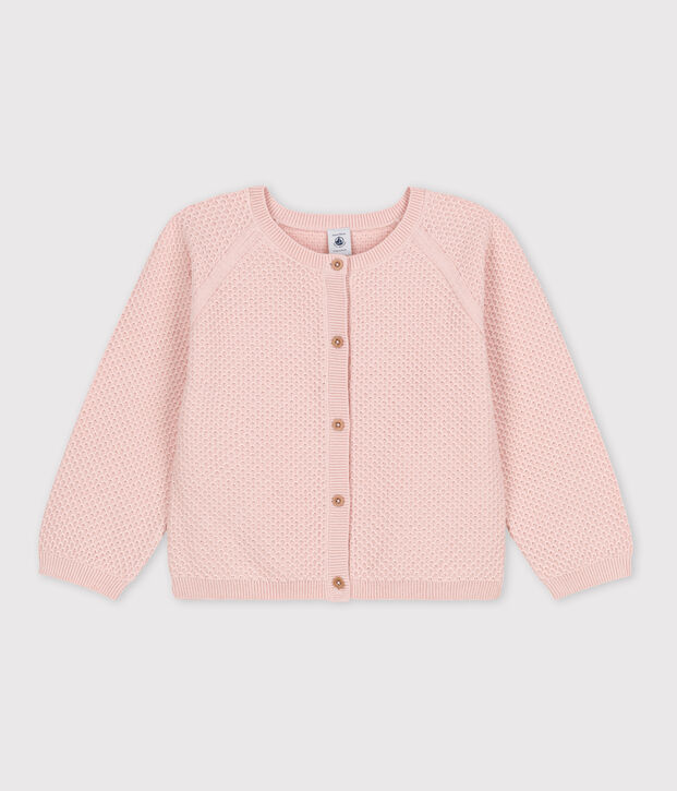 Cardigan en coton enfant fille rose
