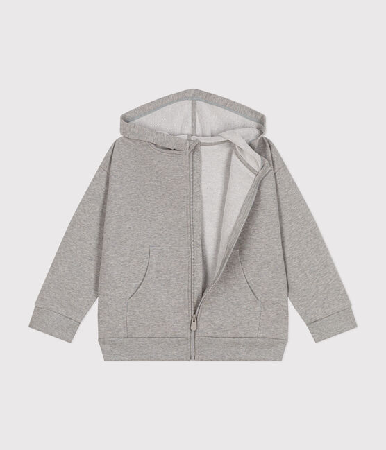 Sweatshirt zippé à capuche en molleton enfant garçon gris CHATON CHINE