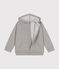 Sweatshirt zippé à capuche en molleton enfant garçon gris CHATON CHINE