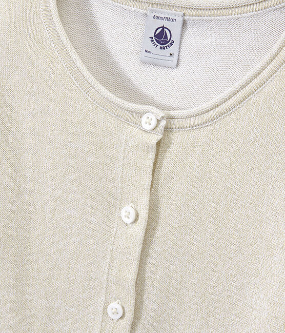 Cardigan cérémonie enfant fille blanc ECUME/marron EM DORE