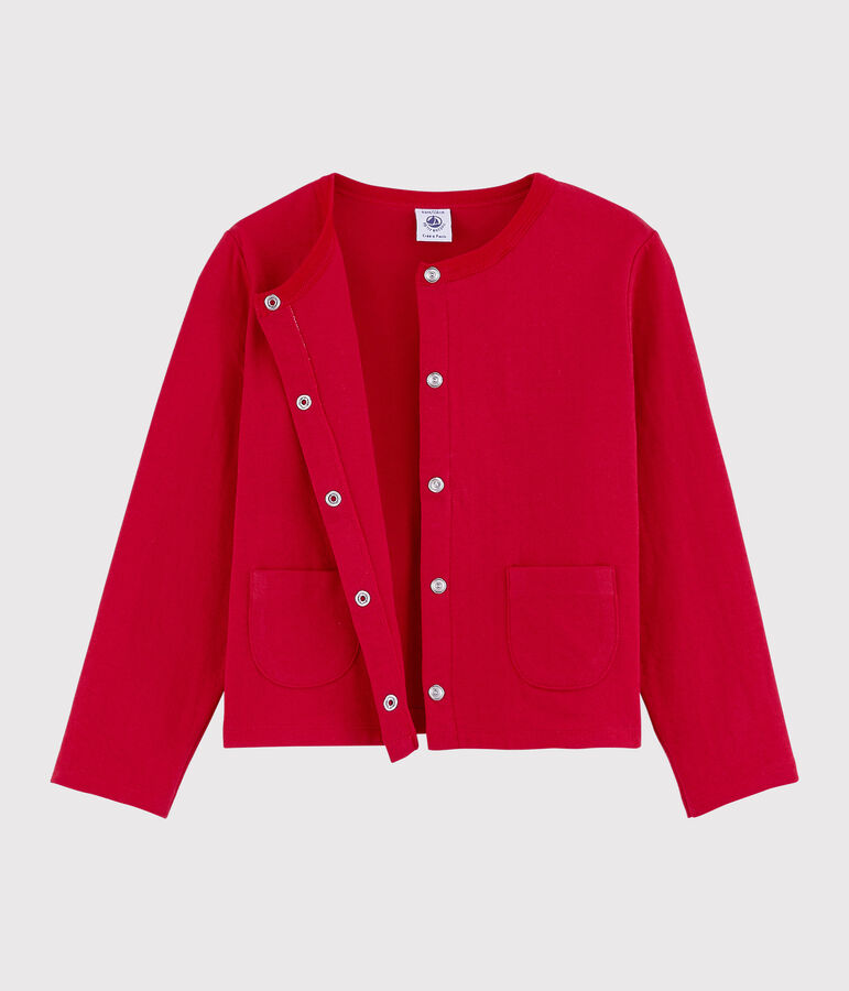 Cardigan en tubique enfant fille rouge TERKUIT