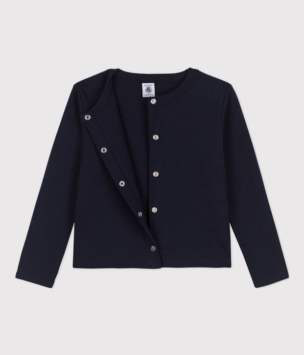 Cardigan en coton enfant fille bleu marine