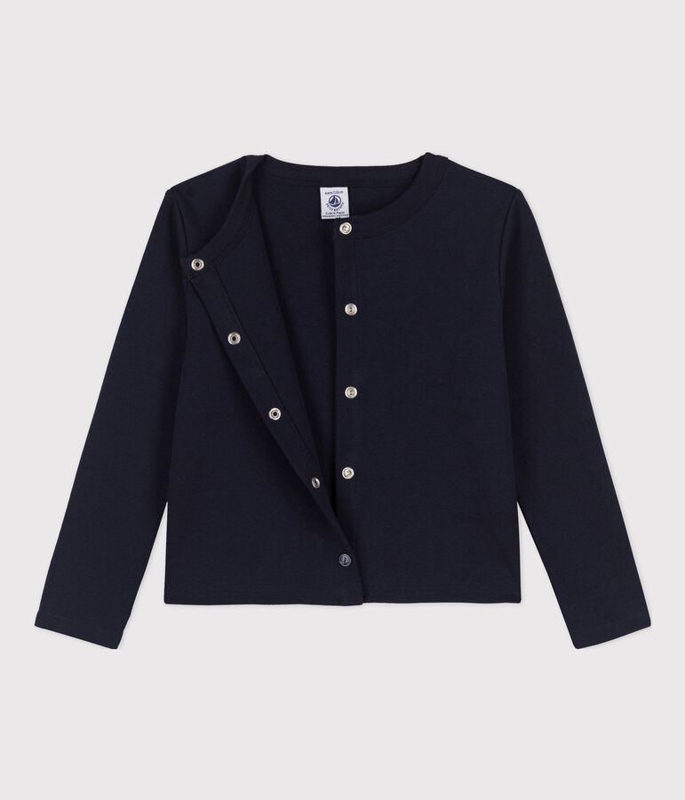 Cardigan en coton enfant fille bleu
