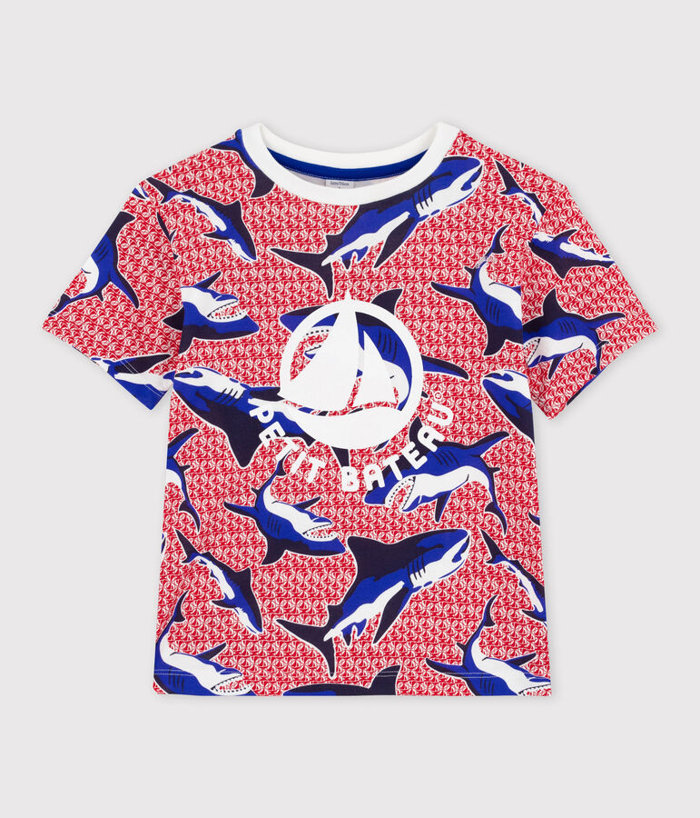 Tee shirt manches courtes blanc/multicouleur