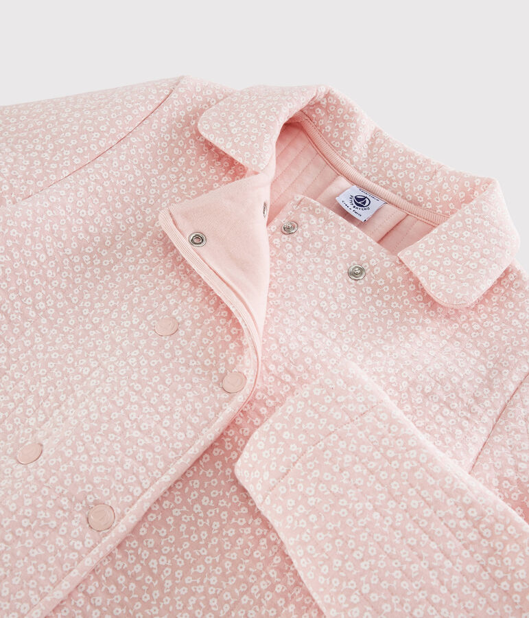 Manteau en tubique matelass&eacute; enfant fille rose