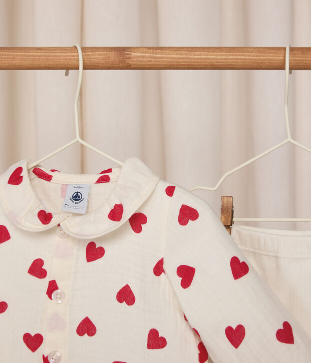 Ensemble 2 pi&egrave;ces long b&eacute;b&eacute; en coton, blouse imprim&eacute;e et legging multicouleur