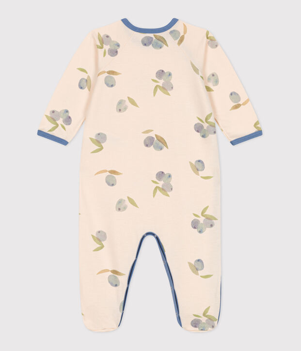 Pyjama b&eacute;b&eacute; en coton imprim&eacute; &eacute;cru/bleu/multicouleur
