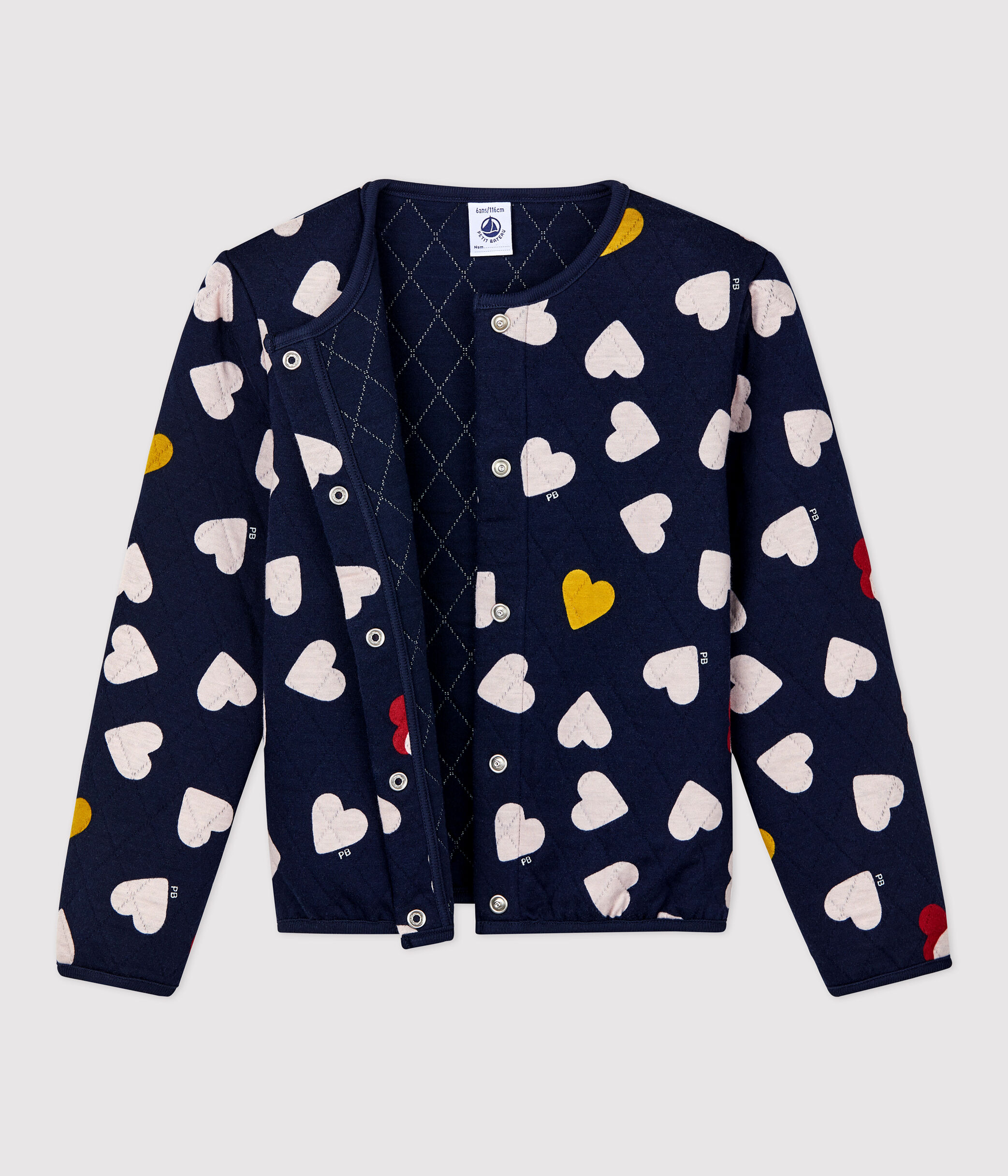 Cardigan Manches Longues Petit Bateau Pour Fille – Tissu Tubique Doux Et Chaud – Boutons Pression, Col Rond
