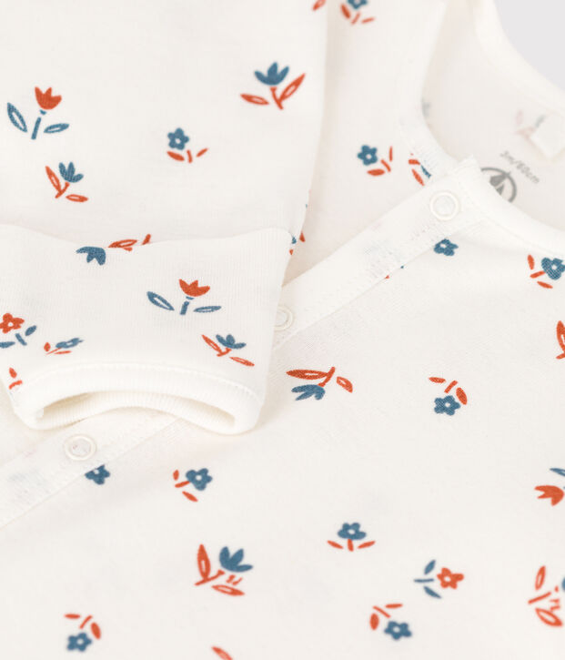 Combisac imprim&eacute; b&eacute;b&eacute; en coton blanc/multicouleur