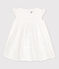 Robe sans manches bébé en popeline blanc ECUME
