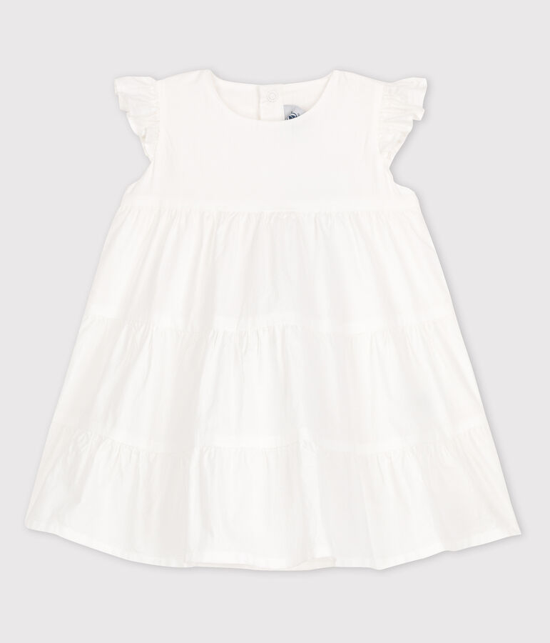 Robe sans manches b&eacute;b&eacute; en popeline blanc ECUME