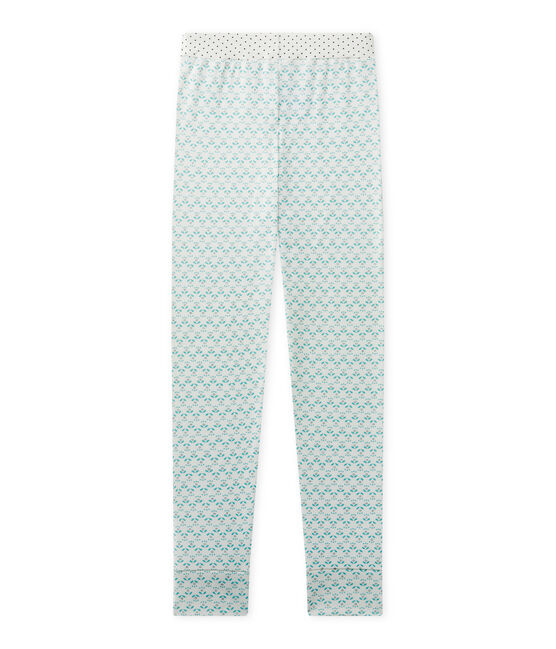 Bas de pyjama fille Mix & Match blanc LAIT/vert VERT/ MULTICO