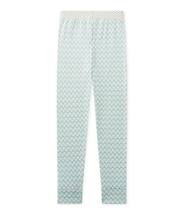 Bas de pyjama fille Mix & Match blanc/vert/multicouleur