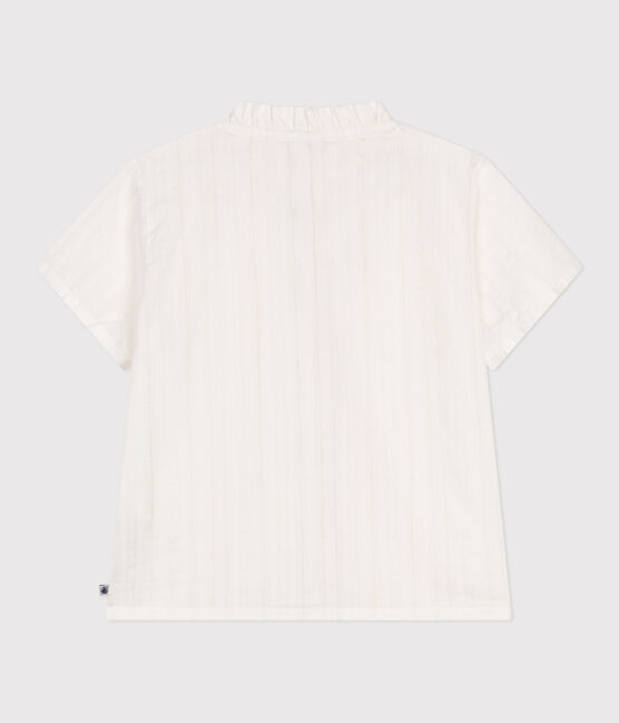 Blouse enfant en coton manches courtes unie blanc ECUME