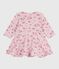 Robe bébé en coton manches longues imprimée fleurs rose JOLI/blanc MULTICO