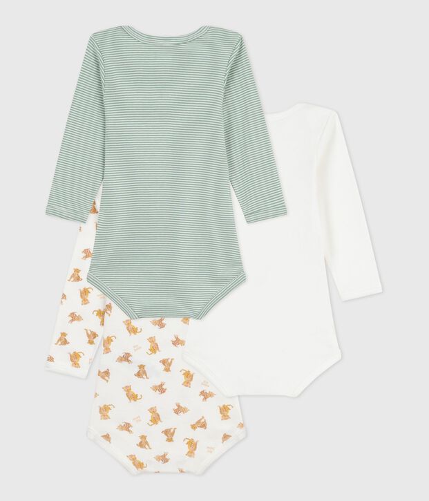Lot de bodies manches longues en coton imprim&eacute; l&eacute;opards b&eacute;b&eacute; multicouleur