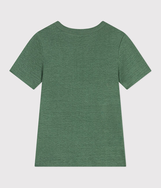 Tee-shirt Femme à manches courtes en lin vert PALMERAIE