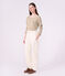 Marini&egrave;re femme en coton manches longues beige/blanc