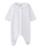 Dors-bien bébé fille en velours blanc ECUME