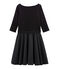 Robe bi-matière manches longues femme noir NOIR