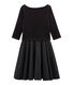 Robe bi-matière manches longues femme