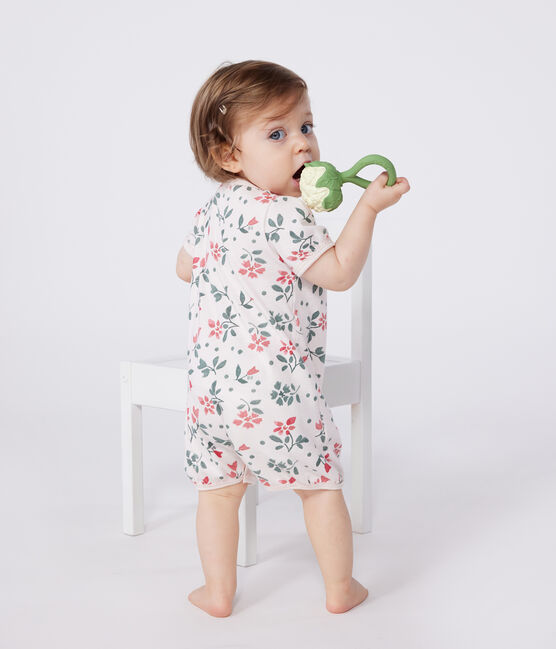 Lot de 2 combinaisons courtes bébé en coton fleuri variante 1