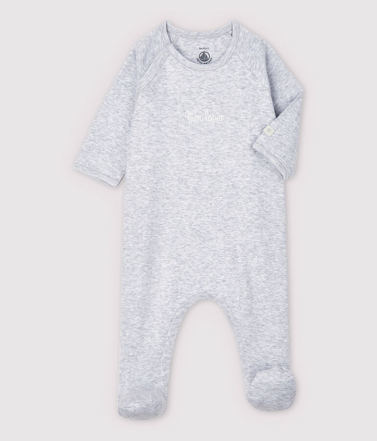 Dors-bien gris chin&eacute; b&eacute;b&eacute; en coton biologique gris POUSSIERE CHINE