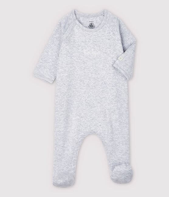 Dors-bien gris chiné bébé en coton biologique gris POUSSIERE CHINE