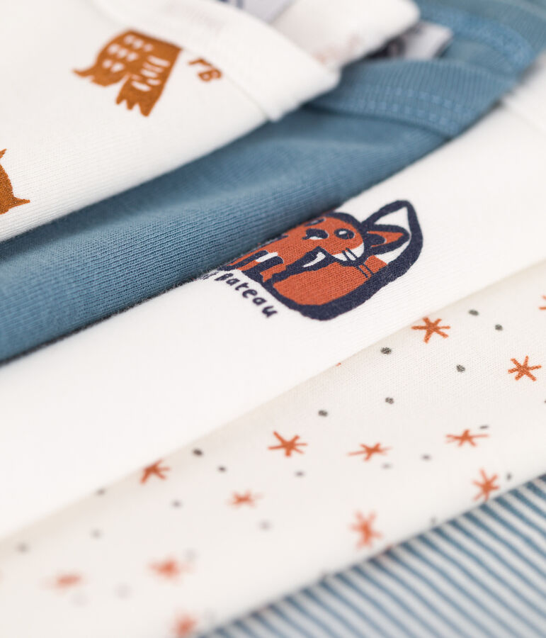 Lot de 5 bodies manches longues hiboux b&eacute;b&eacute; en coton multicouleur