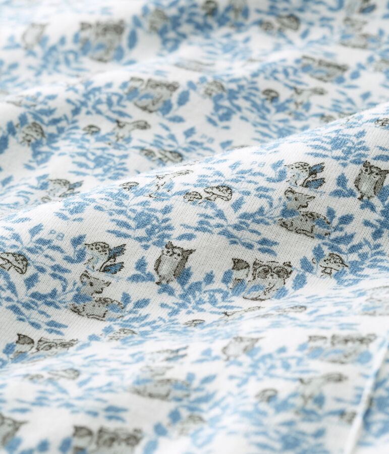 Combinaison longue b&eacute;b&eacute; gar&ccedil;on en c&ocirc;te blanc MARSHMALLOW/ MULTICO CN