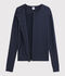 Cardigan iconique en coton Femme bleu marine