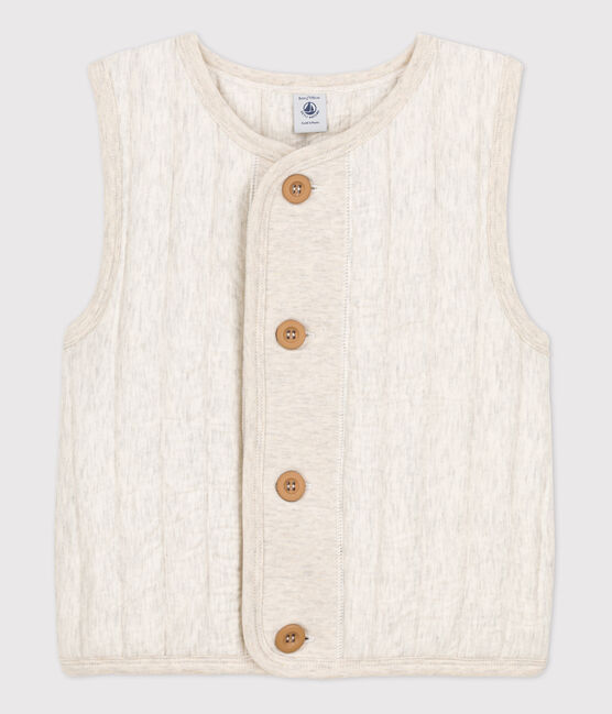 Veste sans manche en tubique enfant fille / garçon beige MONTELIMAR CHINE