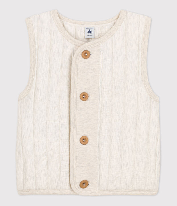 Veste sans manche en tubique enfant fille / gar&ccedil;on beige chin&eacute;