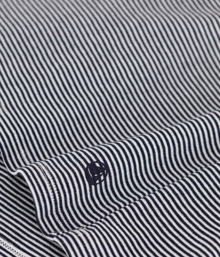 Tee-shirt L'ICONIQUE col rond en coton Femme bleu SMOKING/blanc MARSHMALLOW